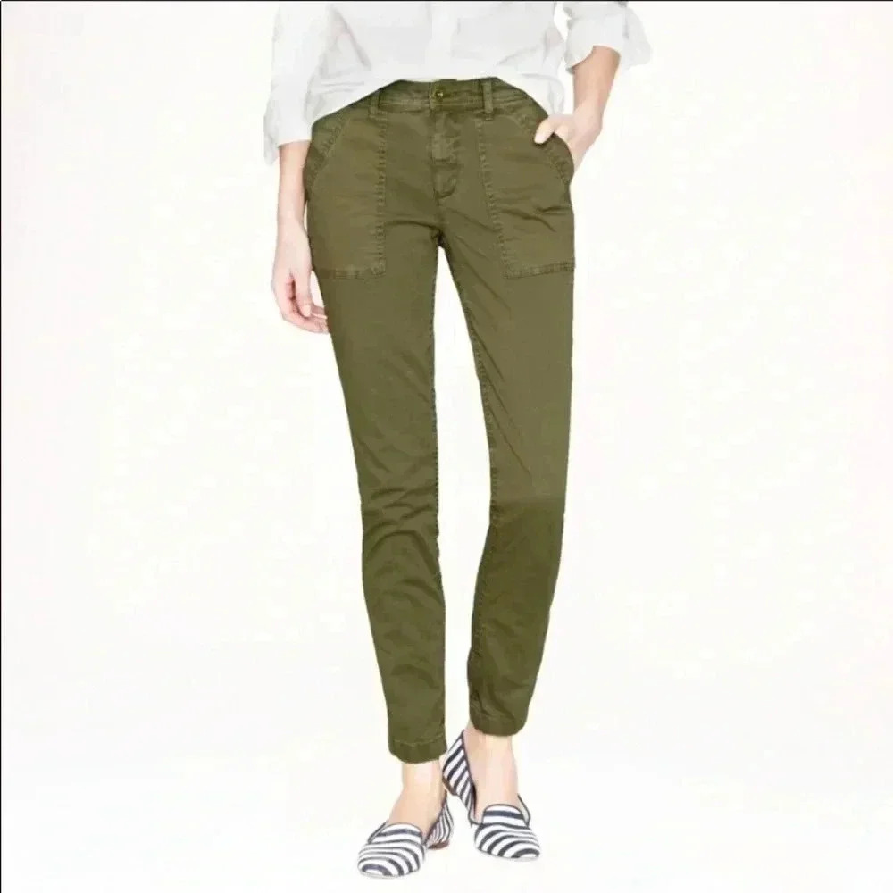 J.Crew green cargo patch pockets pants 25